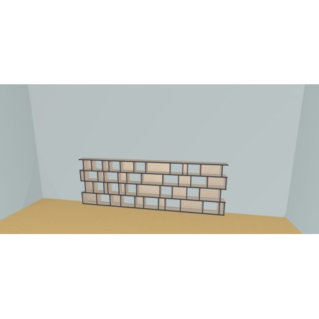 Boekenkast op maat  (H103cm - B340 cm)