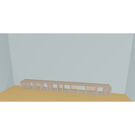 Boekenkast op maat  (H38cm - B450 cm)