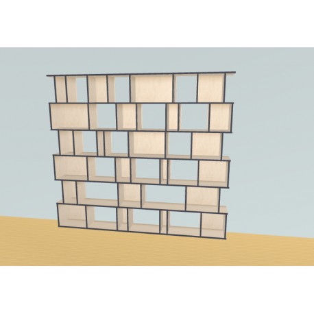 Boekenkast op maat  (H217cm - B243 cm)