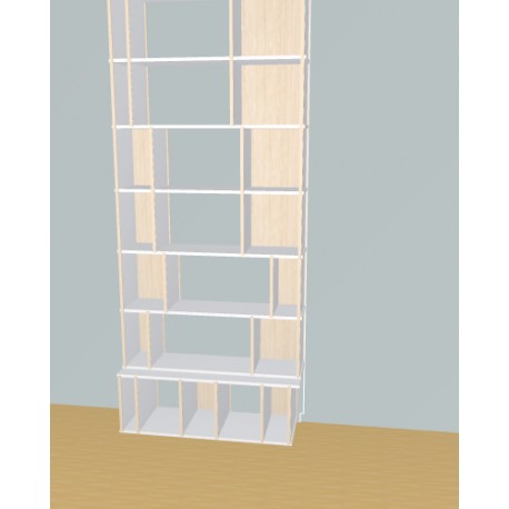 Boekenkast op maat  (H254cm - B109 cm)