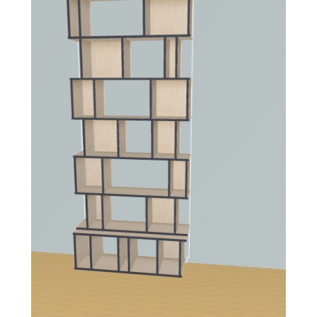 Boekenkast op maat  (H254cm - B109 cm)