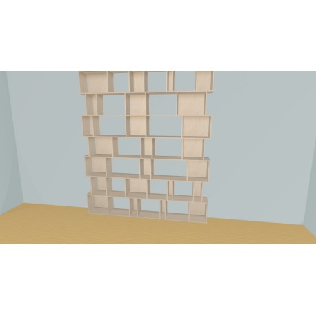 Boekenkast op maat  (H324cm - B243 cm)