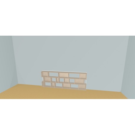 Boekenkast op maat  (H82cm - B250 cm)