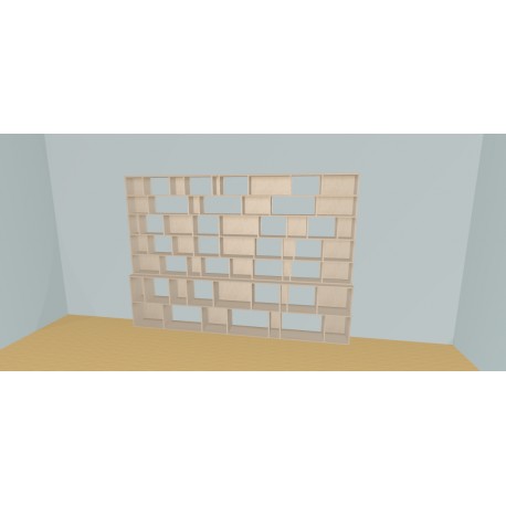 Boekenkast op maat  (H203cm - B320 cm)