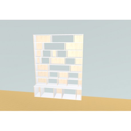 Boekenkast op maat  (H206cm - B160 cm)