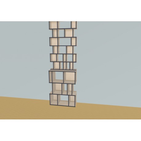 Boekenkast op maat  (H278cm - B90 cm)