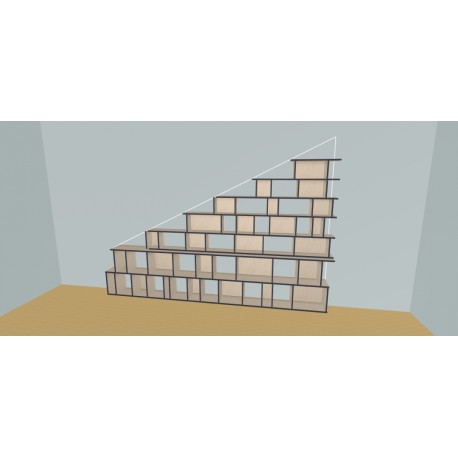 Boekenkast op maat  (H200cm - B360 cm)