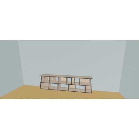 Custom bookcase  (H73cm - W300 cm)