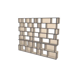 Boekenkast op maat  (H209cm - B260 cm)