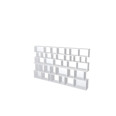 Meuble Bibliothèque sur-mesure Blanc (H.153cm - L.259 cm)