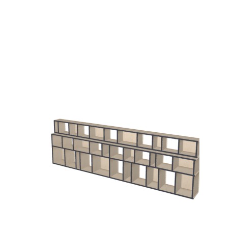 Boekenkast op maat  (H87cm - B285 cm)
