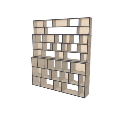 Boekenkast op maat  (H241cm - B215 cm)
