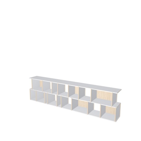 Boekenkast op maat  (H73cm - B284 cm)