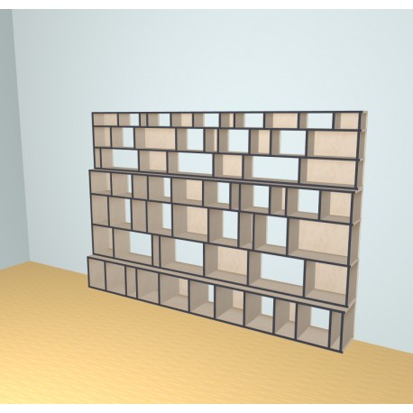 Custom bookcase  (H202cm - W300 cm)