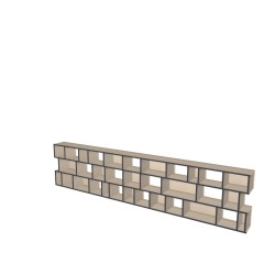 Boekenkast op maat  (H81cm - B350 cm)