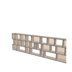 Boekenkast op maat  (H109cm - B350 cm)