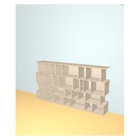Meuble Bibliothèque sur-mesure (H129cm - L240 cm)