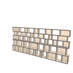 Boekenkast op maat  (H153cm - B350 cm)