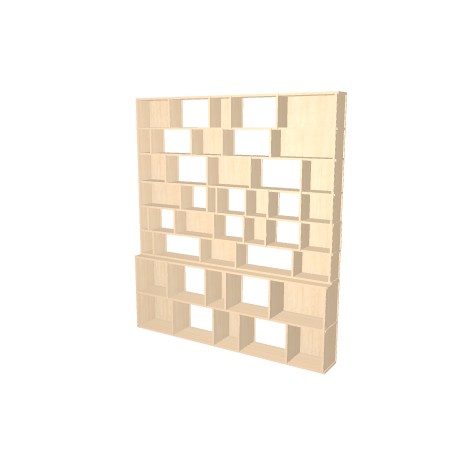 Boekenkast op maat  (H224cm - B200 cm)