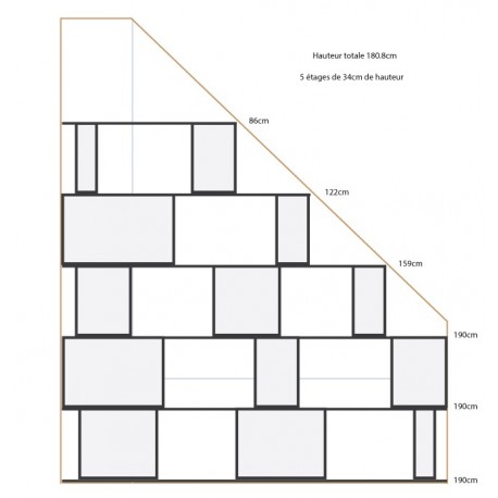 Bibliotheek  (H181cm - B190 cm)